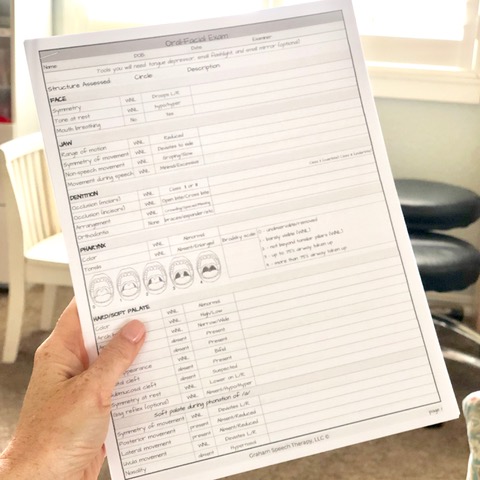 speech oral motor assessment checklist